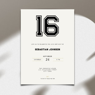 Invitation pour 16 ans - Style Sport Minimaliste