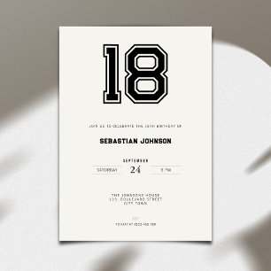 Invitation pour 18 ans - Style Sport Minimaliste
