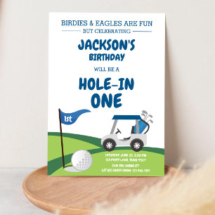 Invitation pour 1er anniversaire Hole In One Golf