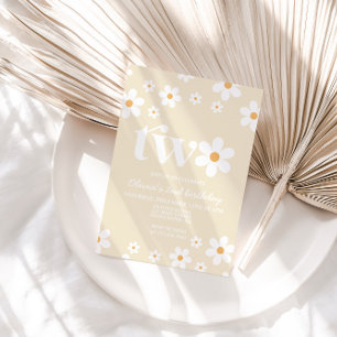 Invitation pour 2e anniversaire Retro Daisy Two Fl