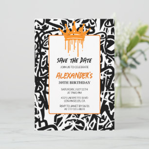 Invitation pour 30e anniversaire graffiti Sauvegar