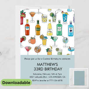 Invitation pour 33e anniversaire Cocktail Contempo