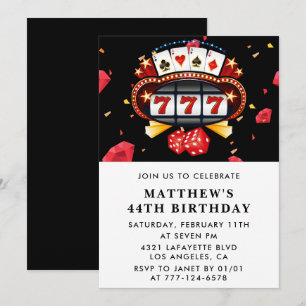 Invitation pour 44ème anniversaire carte à jouer C