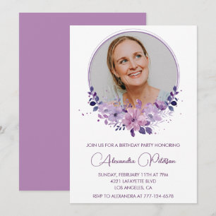 Invitation pour 45e anniversaire Photo Élégant Boh