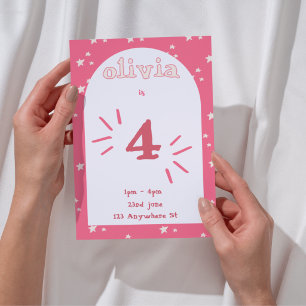 Invitation pour 4ème anniversaire fille