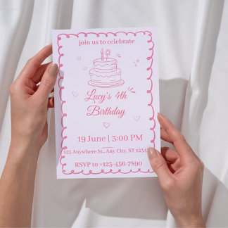 Invitation pour 4ème anniversaire fille