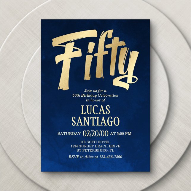 Invitation pour 50e anniversaire de la Marine masc (Créateur téléchargé)