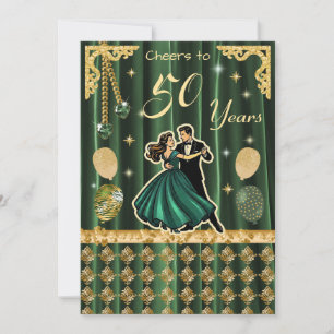 Invitation pour 50e anniversaire en or avec couple