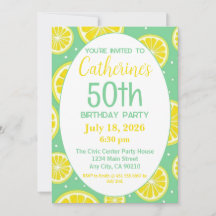 Invitation pour 50e anniversaire, motif de citron
