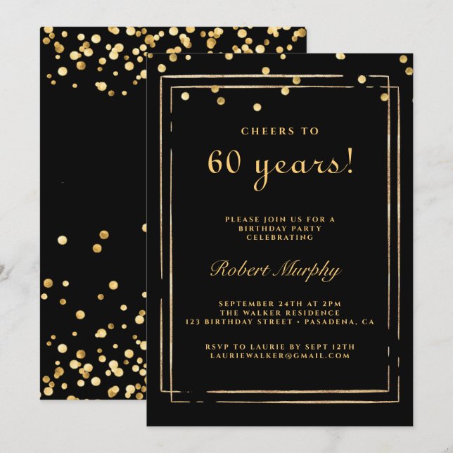 Invitation pour 60 ans, Santé pour 60 ans (Devant / Derrière)