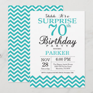 Invitation pour 70e anniversaire surprise Chevron 