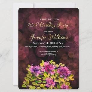 Invitation pour 70e anniversaire thym