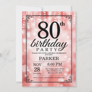Invitation pour 80e anniversaire avec paillettes r
