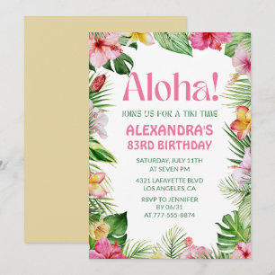 Invitation pour 83e anniversaire Hawaïen Floral Tr