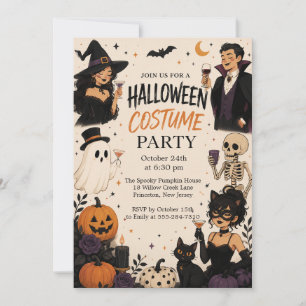 Invitation pour adultes à une soirée costumée de H