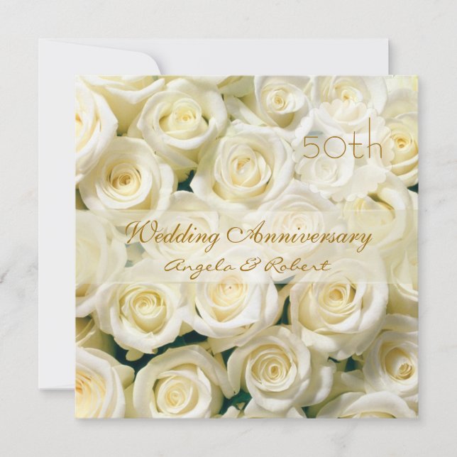 Invitation pour anniversaire de mariage avec des r (Devant)