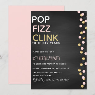 Invitation pour anniversaire de tout âge Pop Fizz
