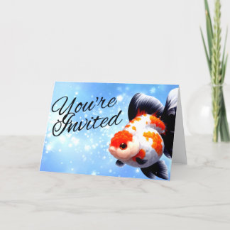 Invitation pour aquarium de poissons rouges Oranda