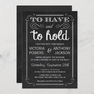 Invitation Pour avoir et conserver   Mariage de typographie d