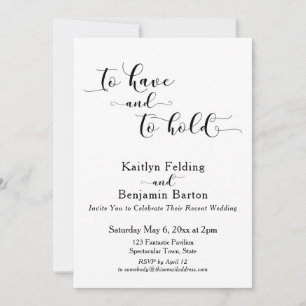 Invitation Pour Avoir et Pour Garder Script Réception en Noir