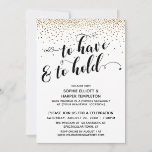 Invitation Pour avoir et tenir la réception uniquement Gold C