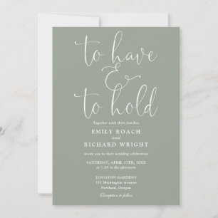 Invitation Pour Avoir Et Tenir Le Mariage Vert Sage Script