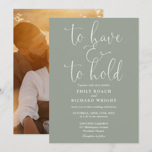 Invitation Pour Avoir Et Tenir Un Mariage Vert Photo Sage