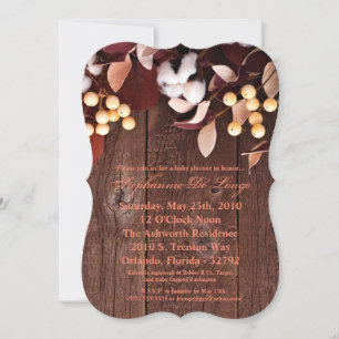 Invitation pour Baby Shower 5x7 Branche de coton s