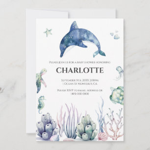 Invitation pour Baby Shower "Aquarelle sous la mer