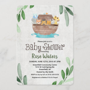 Invitation pour Baby Shower Arche de Noé