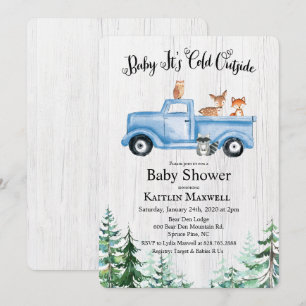 Invitation pour Baby Shower avec Camion et Animaux