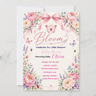 Invitation pour Baby Shower Baby in Bloom Floral