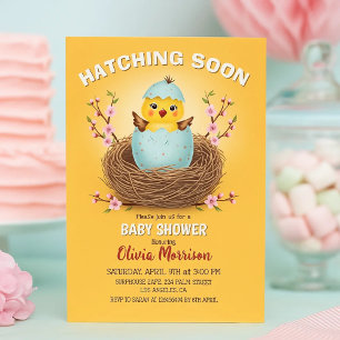 Invitation pour Baby Shower Bébé Poussin Mignon à