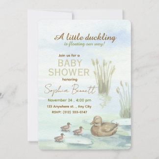 Invitation pour baby shower Canard & Canetons