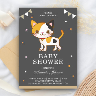 Invitation pour Baby Shower 'Chaton Mignon'
