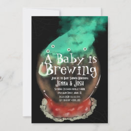 Invitation pour Baby Shower Chaudron de Sorcière B
