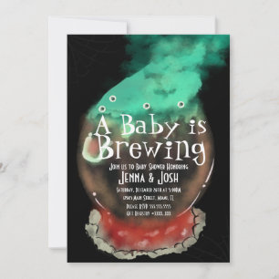 Invitation pour Baby Shower Chaudron de Sorcière B