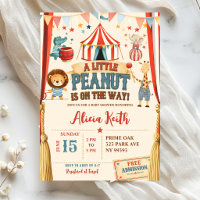 Invitation pour Baby Shower Cirque Bébé Cacahuète