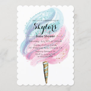Invitation pour Baby Shower Cotton Candy