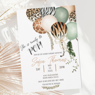 Invitation pour Baby Shower d'animaux de safari pr