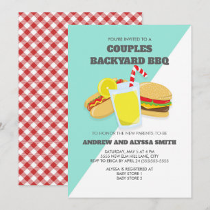 Invitation pour Baby Shower de couples avec BBQ da