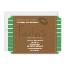 Invitation pour Baby Shower de jumeaux de football