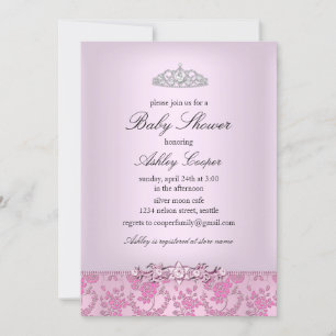 Invitation pour Baby Shower de la Princesse Rose