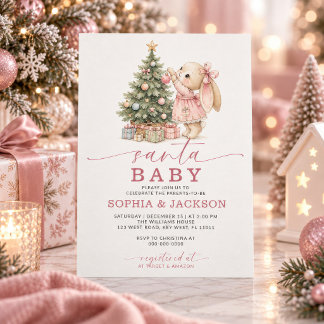 Invitation pour Baby Shower de Noël avec Santa Bab