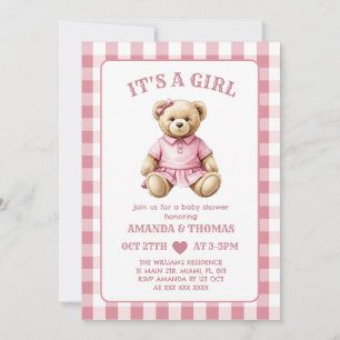 Invitation pour Baby Shower Fille au Golf avec Our