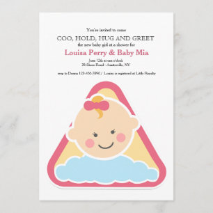 Invitation pour Baby Shower Fille aux Joues Douces