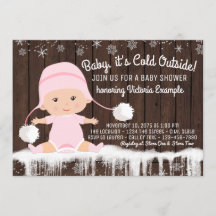 Invitation pour Baby Shower Fille Bébé il fait fro