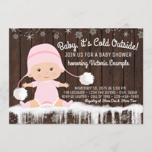 Invitation pour Baby Shower Fille Bébé il fait fro