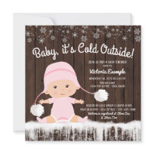 Invitation pour Baby Shower Fille Bébé il fait fro
