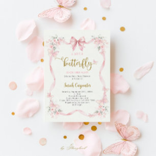 Invitation pour Baby Shower Fille Papillon